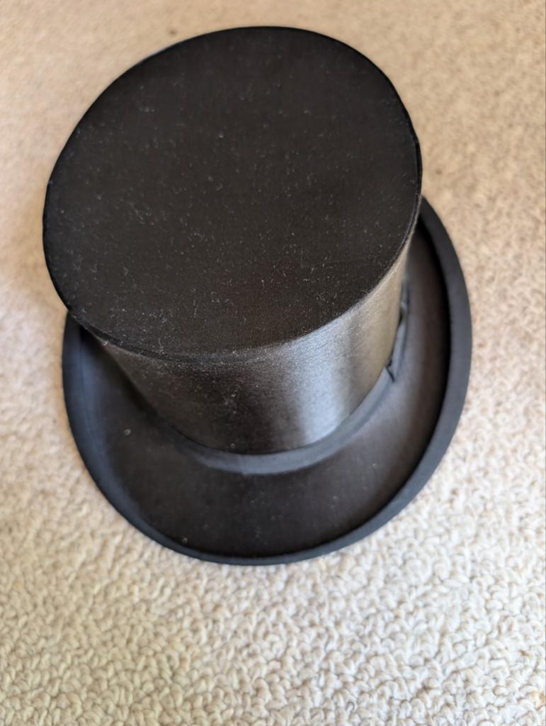 Nieuw hoge hoed, klakhoed, chapeau claque opvouwbaar in doos, Ophalen of Verzenden, Nieuw, Hoed