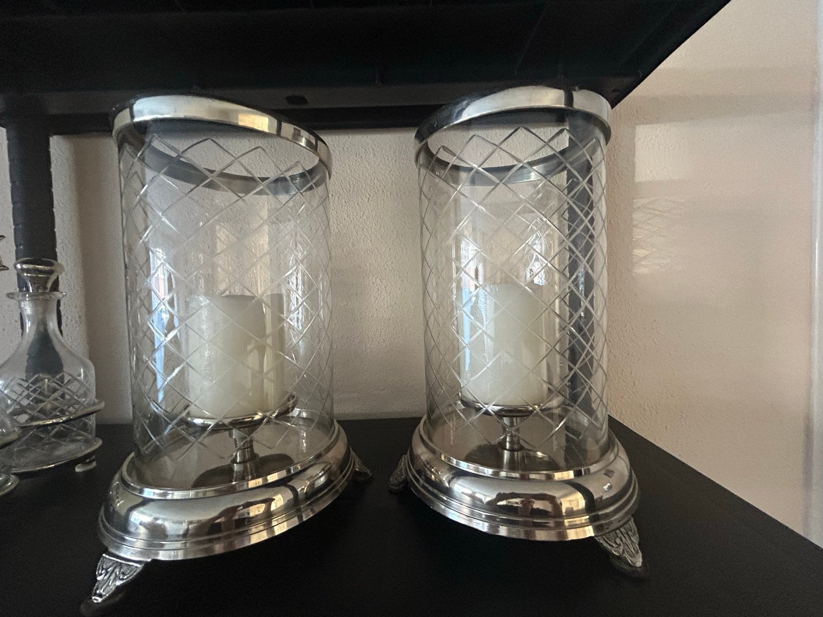 Set van 2 Rofra Home windlichten, Windlicht, Overige merken, Ophalen of Verzenden, Zilver