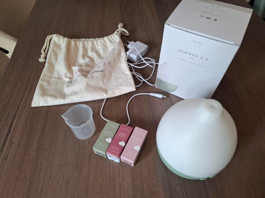 Geurwolkje Nimbus 2.0 Aroma Diffuser met 3 oliën, Huis en Inrichting, Woonaccessoires | Overige, Kunststof, Ophalen of Verzenden