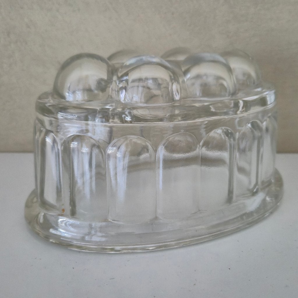 Puddingvorm (pers)glas, puntgaaf -vintage, Ophalen of Verzenden