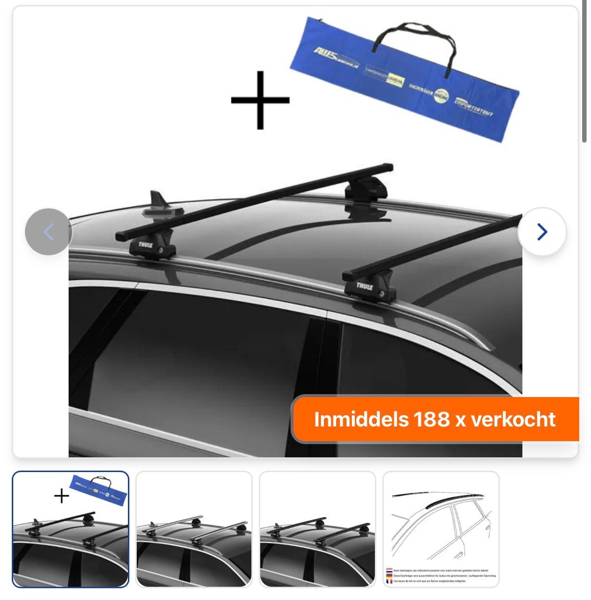 Thule dakdragers + toebehoren Seat Leon Station 2014 tm 2022, Auto diversen, Ophalen, Zo goed als nieuw