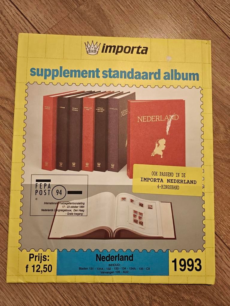 Importa supplement standaard album Nederland 1993, Postzegels en Munten, Postzegels | Toebehoren, Ophalen of Verzenden, Verzamelalbum
