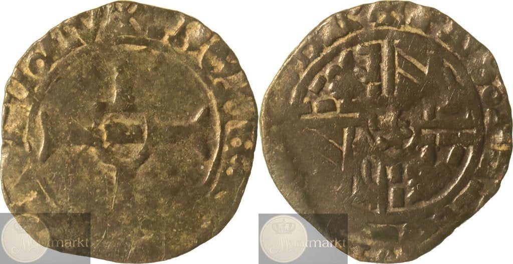 Leuven - Dubbele Brabant Mijt z.j. (1466-1467), Ophalen of Verzenden, Vóór koninkrijk, Overige waardes, Losse munt