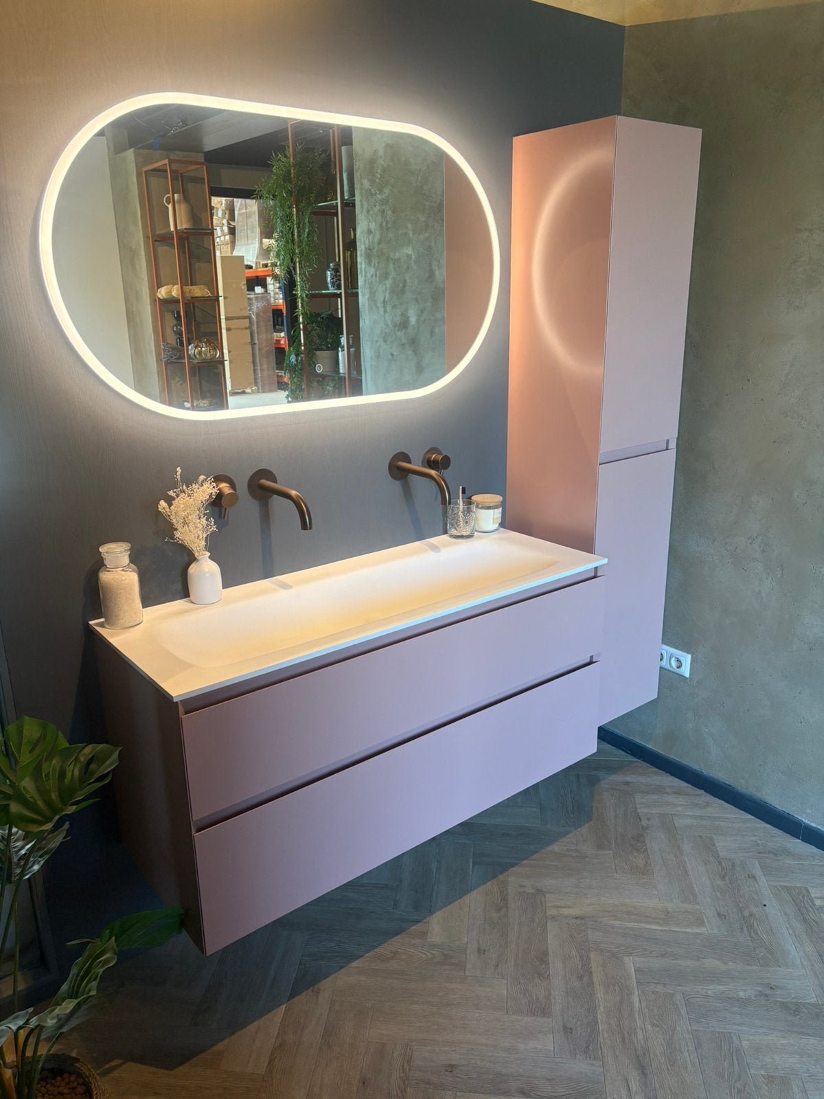 H&R Badmeubelen Stilo – Dusty Pink | 120 cm