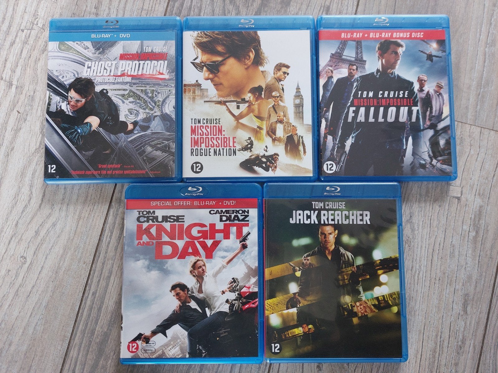 5x Tom Cruise blu-rays, Ophalen of Verzenden, Zo goed als nieuw, Actie