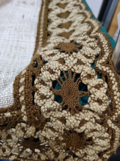 Tafelkleed vintage bruin creme, Ophalen of Verzenden