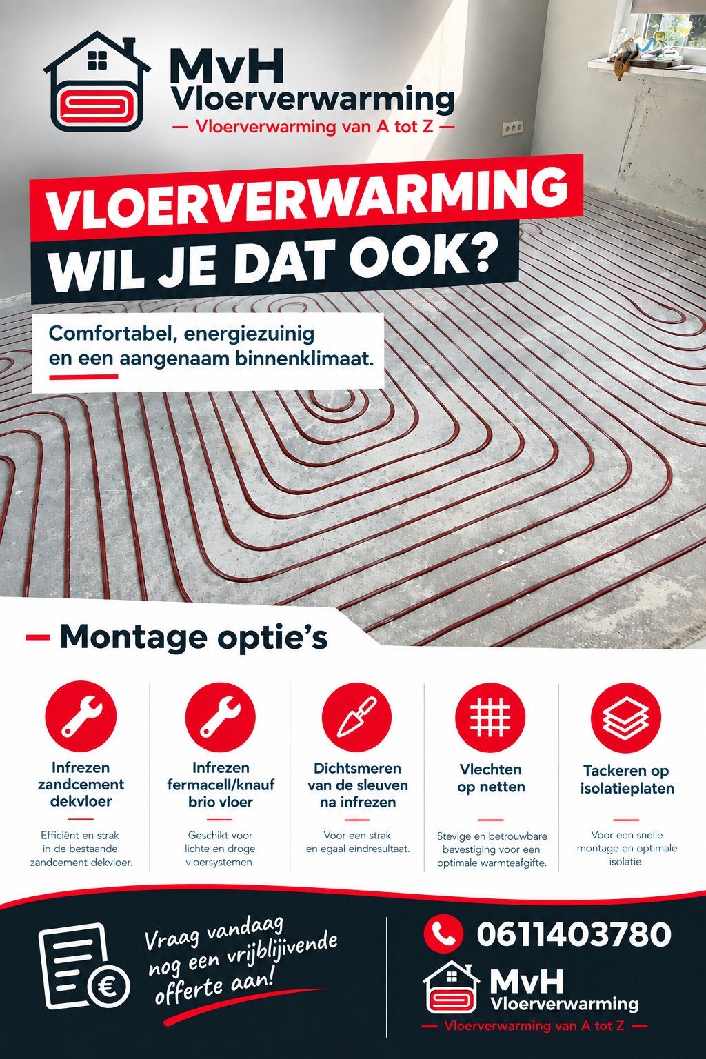Ervaren monteur vloerverwarming, Minder dan 30 cm, Overige typen, Nieuw, Minder dan 60 cm