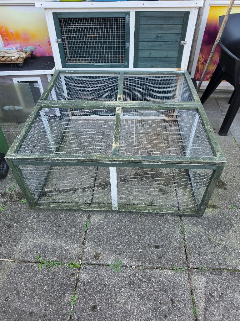 Konijnenhok + ren + konijnenhok apart, Ophalen, Gebruikt, Overige typen