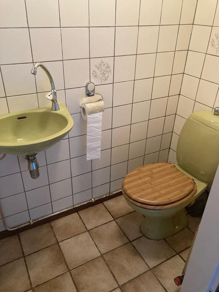 Retro WC en wastafel jaren 70/80 vintage, Ophalen, Gebruikt, Wastafel