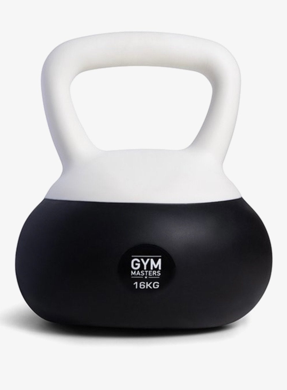 Gym Masters Kettlebell 16KG - Zwart/Wit (soft), Sport en Fitness, Ophalen, Zo goed als nieuw, Benen, Kettlebell
