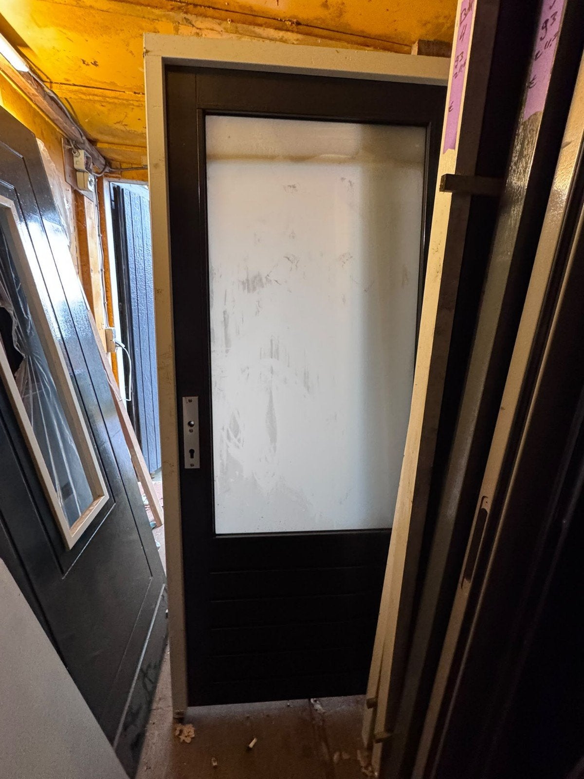 93x211,5 buitendeur incl kozijn antraciet mat glas BDK2, Ophalen, ., Nieuw, .