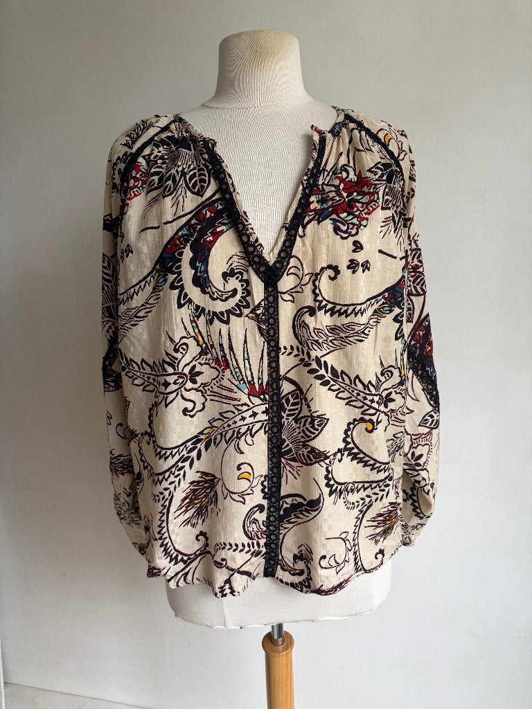 aaiko blouse maat xl beige met print, Aaiko, Verzenden, Beige, Maat 46/48 (XL) of groter