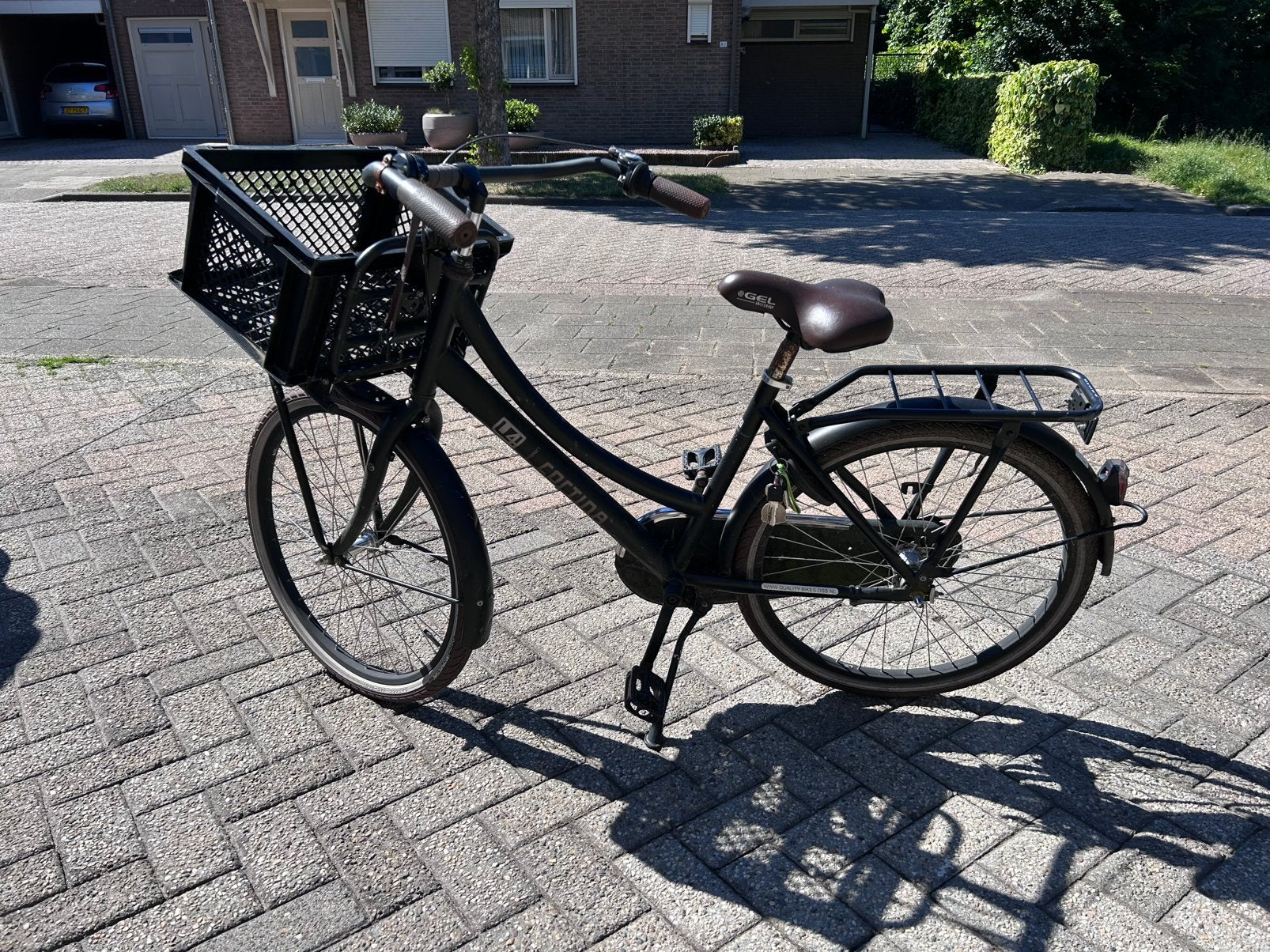 Zwarte Cortina u4 transport 24”, Fietsen en Brommers, Fietsen | Dames | Omafietsen, Ophalen, Terugtraprem, Gebruikt, Versnellingen