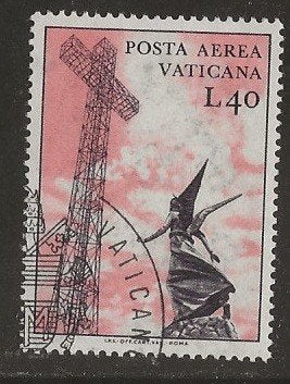 Vaticaanstad 46, zendmast, Verzenden, Overige landen, Gestempeld