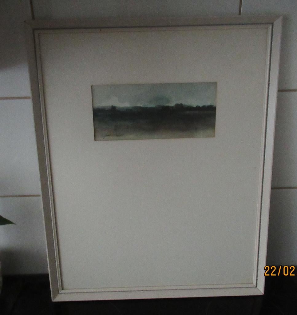 AQUAREL -LANDSCHAP DRENTHE- KUNSTENAAR GERARD VAN DE WEERD, Antiek en Kunst, Ophalen of Verzenden