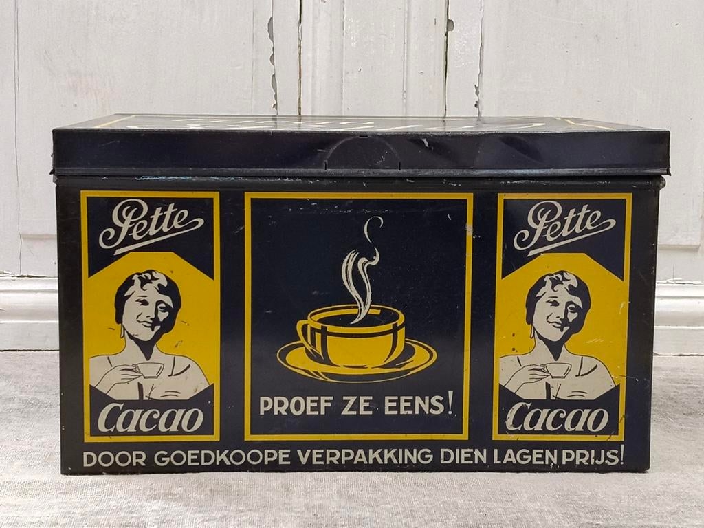 Oud winkelblik Pette cacao, Ophalen of Verzenden, Gebruikt, Overige