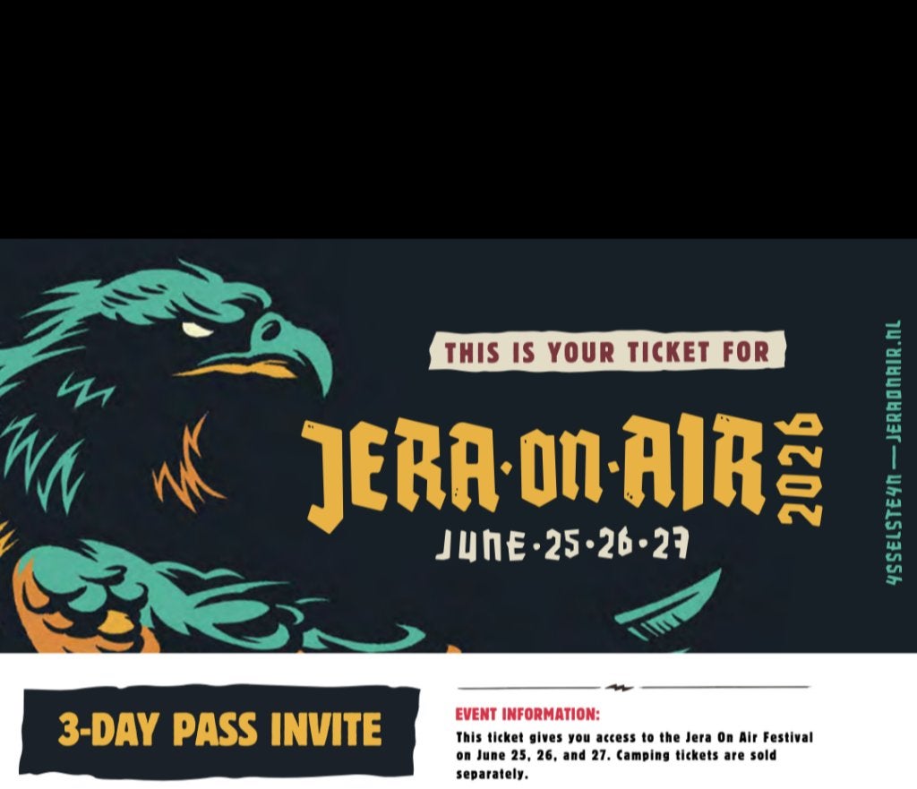 2x Jera on air 3 daags tickets + camping, Tickets en Kaartjes, Twee personen, Meerdaags