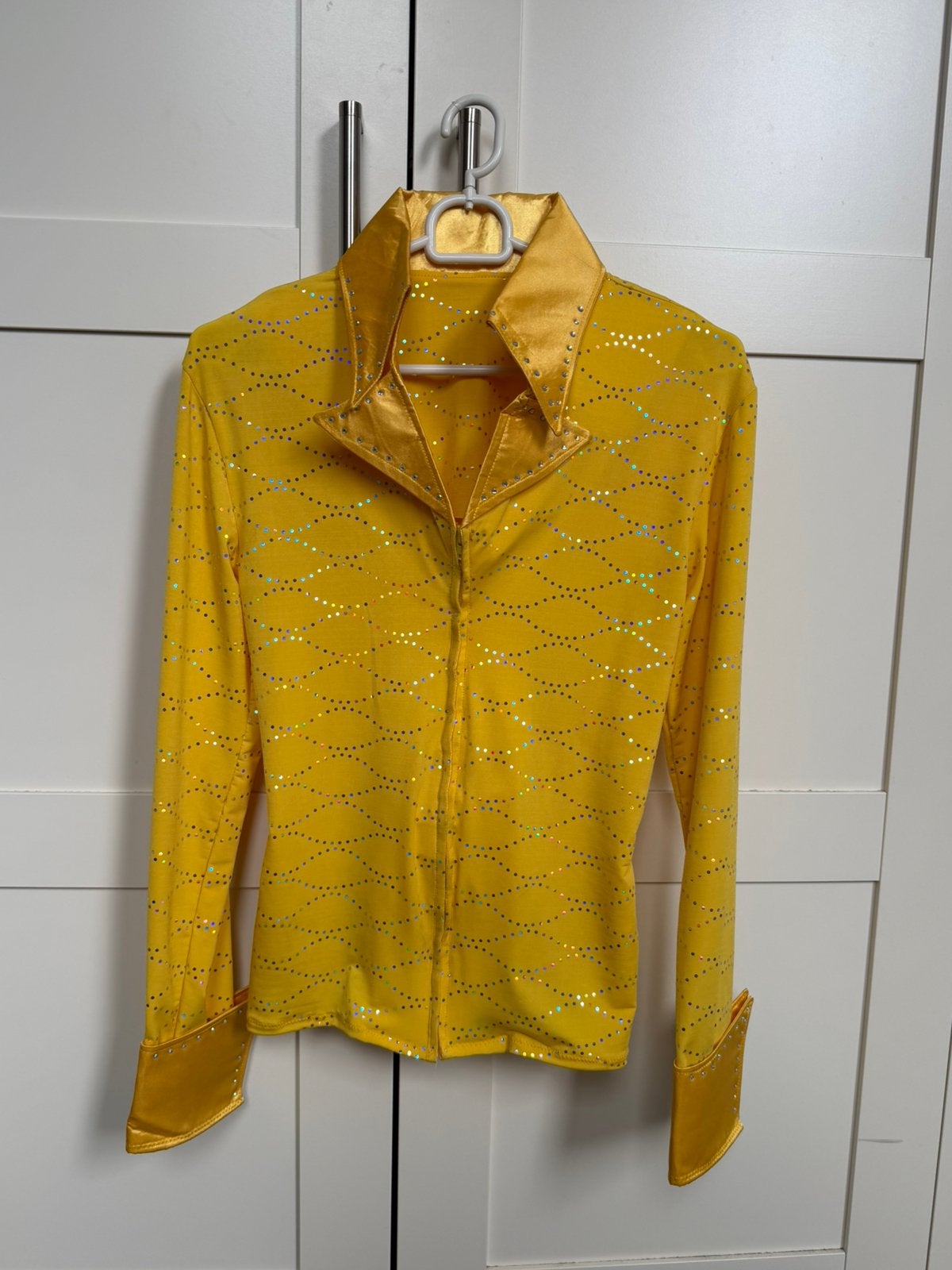 Western showblouse maat S, Gebruikt, Ophalen of Verzenden, Geel, Dames