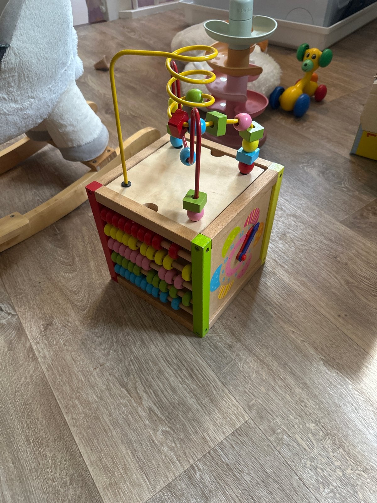 Houten activiteitenkubus - Educatief speelgoed voor baby's, Ophalen, Gebruikt, Overige typen