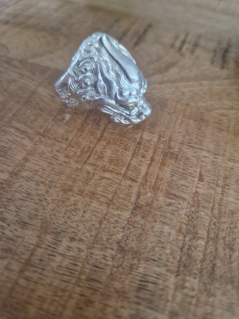 925 zilveren ring dragon. Maat 19., Ophalen of Verzenden, Zilver, Ring