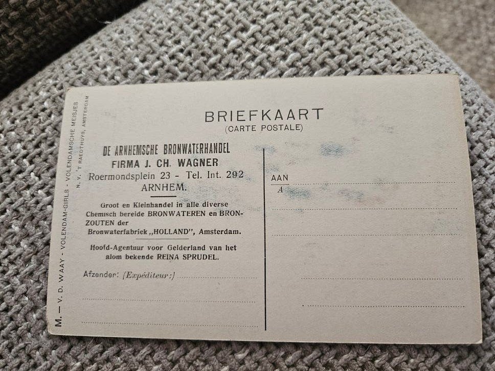 Arnhem bronwaterhandel firma J CH Wagner, Ophalen of Verzenden, Voor 1920, Ongelopen, Noord-Holland