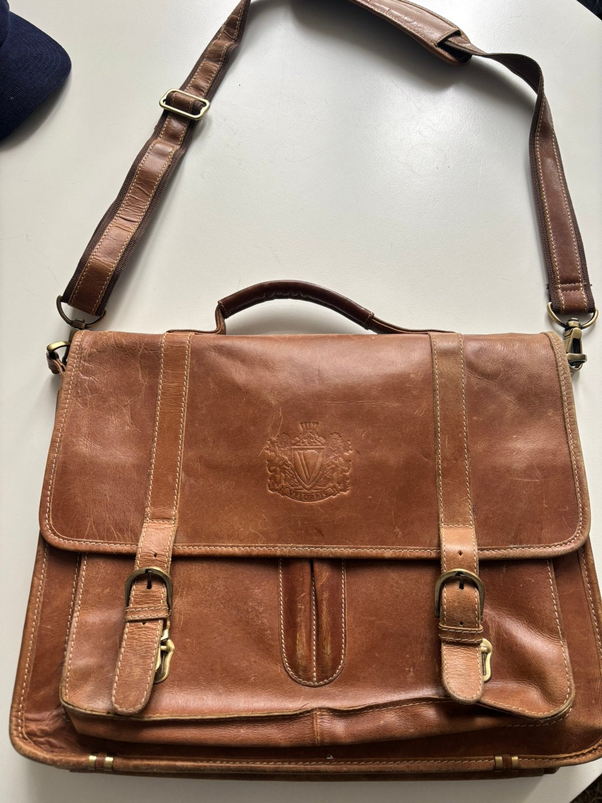 Kwaliteitsvolle lederen aktetas Velorbis vintage, Ophalen of Verzenden, Zo goed als nieuw, Bruin, Aktetas of Boekentas