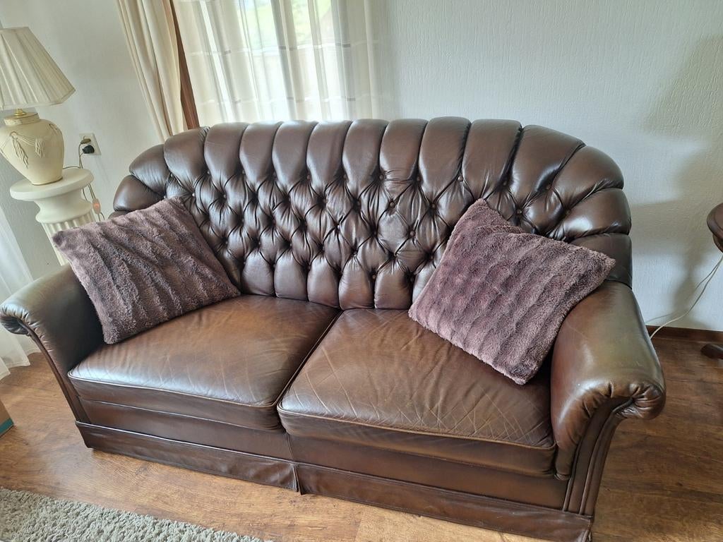 Chesterfield bank(haaksberge, Ophalen, Gebruikt, 75 tot 100 cm, Tweepersoons