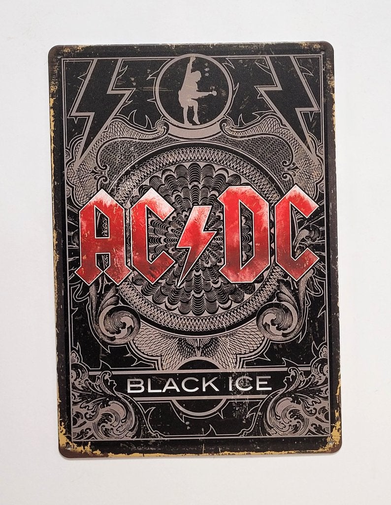 ACDC Black Ice reclamebord van metaal wandbord decoratie, Info@deconoord.nl, Deco Noord, Nieuw, Ophalen of Verzenden