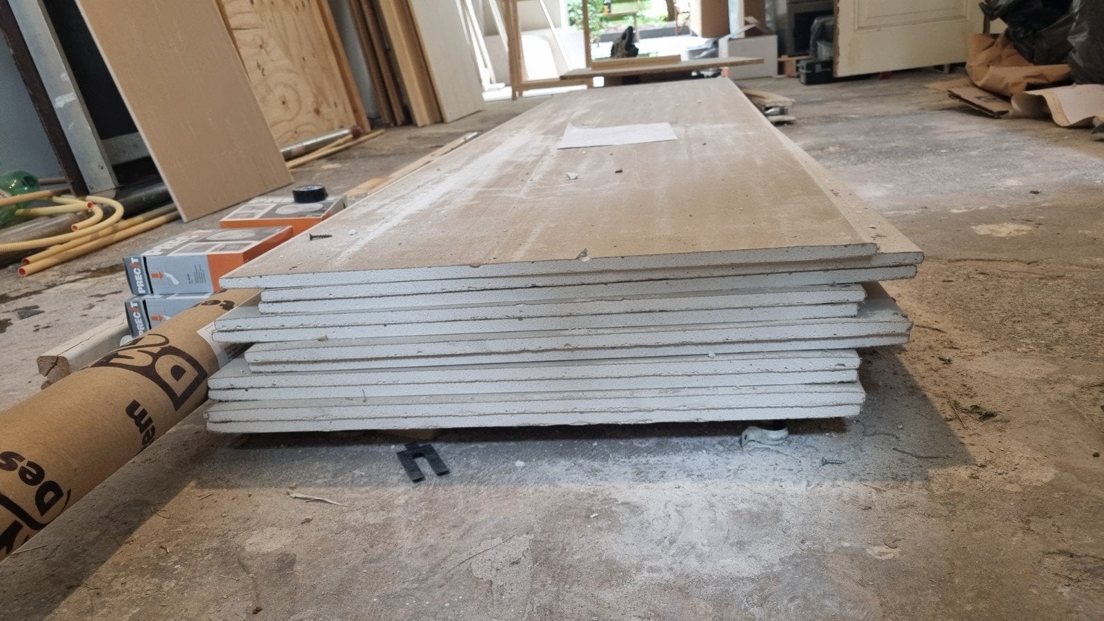 10 Gipsplaten - 2600x600x12,5 mm - Zo goed als nieuw, Doe-het-zelf en Verbouw, Hout en Planken, Ophalen, Minder dan 25 mm, Overige typen