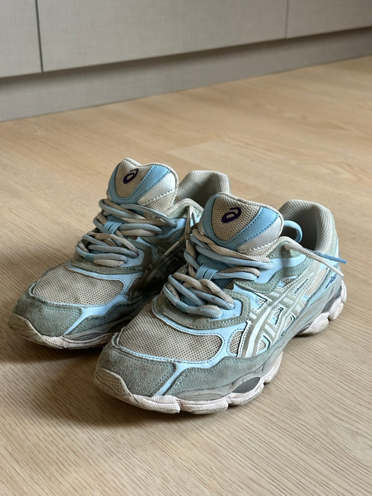 ASICS GEL-NYC  Sneakers - Lichtblauw/Grijs, Verzenden, Gedragen, Blauw, Sneakers of Gympen