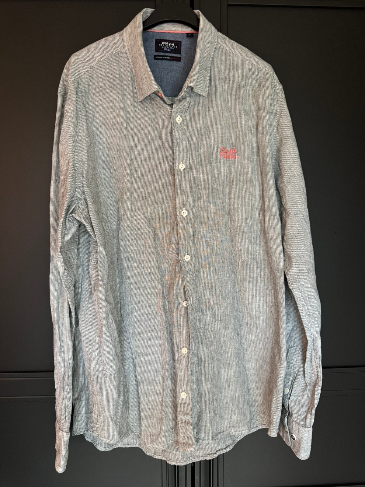 NZA grijs gemeleerde blouse maat XL, Ophalen of Verzenden, Zo goed als nieuw, Grijs, Halswijdte 43/44 (XL)