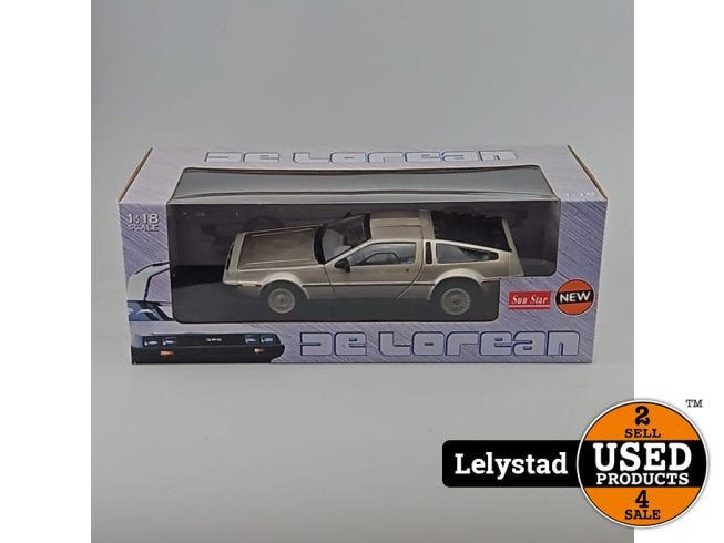Sun Star DeLorean DMC 12 Coupe 1981 1:18 Zilver | Nieuw, Flex Ltd., Nieuw, https://flex.com/contact-us, Nobelstraat 10, 5807 GA Oostrum LB, Limburg, Nederland