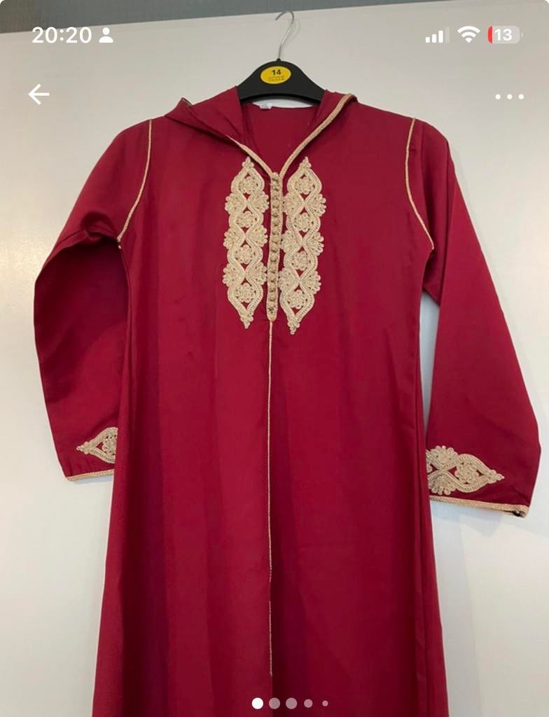 Mooie rood bordeaux jellaba, Kinderen en Baby's, Kinderkleding | Maat 146, Ophalen of Verzenden, Zo goed als nieuw, Meisje, Overige typen