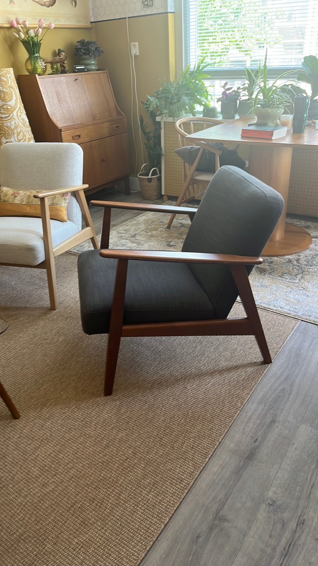 Ikea Ekenaset fauteuil, donkergrijs., Huis en Inrichting, Ophalen, Gebruikt, 75 tot 100 cm, 50 tot 75 cm