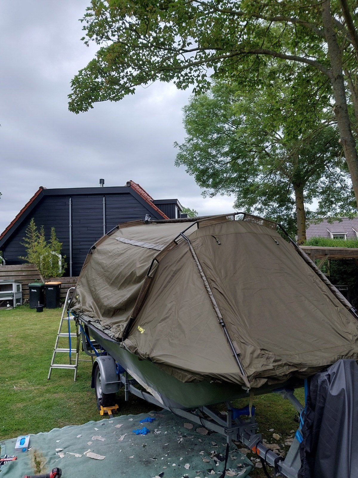 Black cat Bivvy tent voor boot - Gebruikt, Ophalen of Verzenden, Gebruikt
