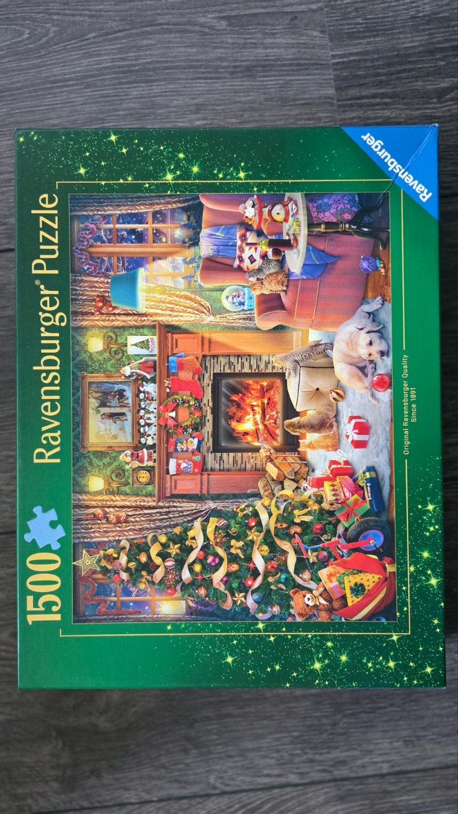 Ravensburger Kerstpuzzel 1500 stukjes - Gezellige Avond, Ophalen of Verzenden, 500 t/m 1500 stukjes, Zo goed als nieuw, Legpuzzel