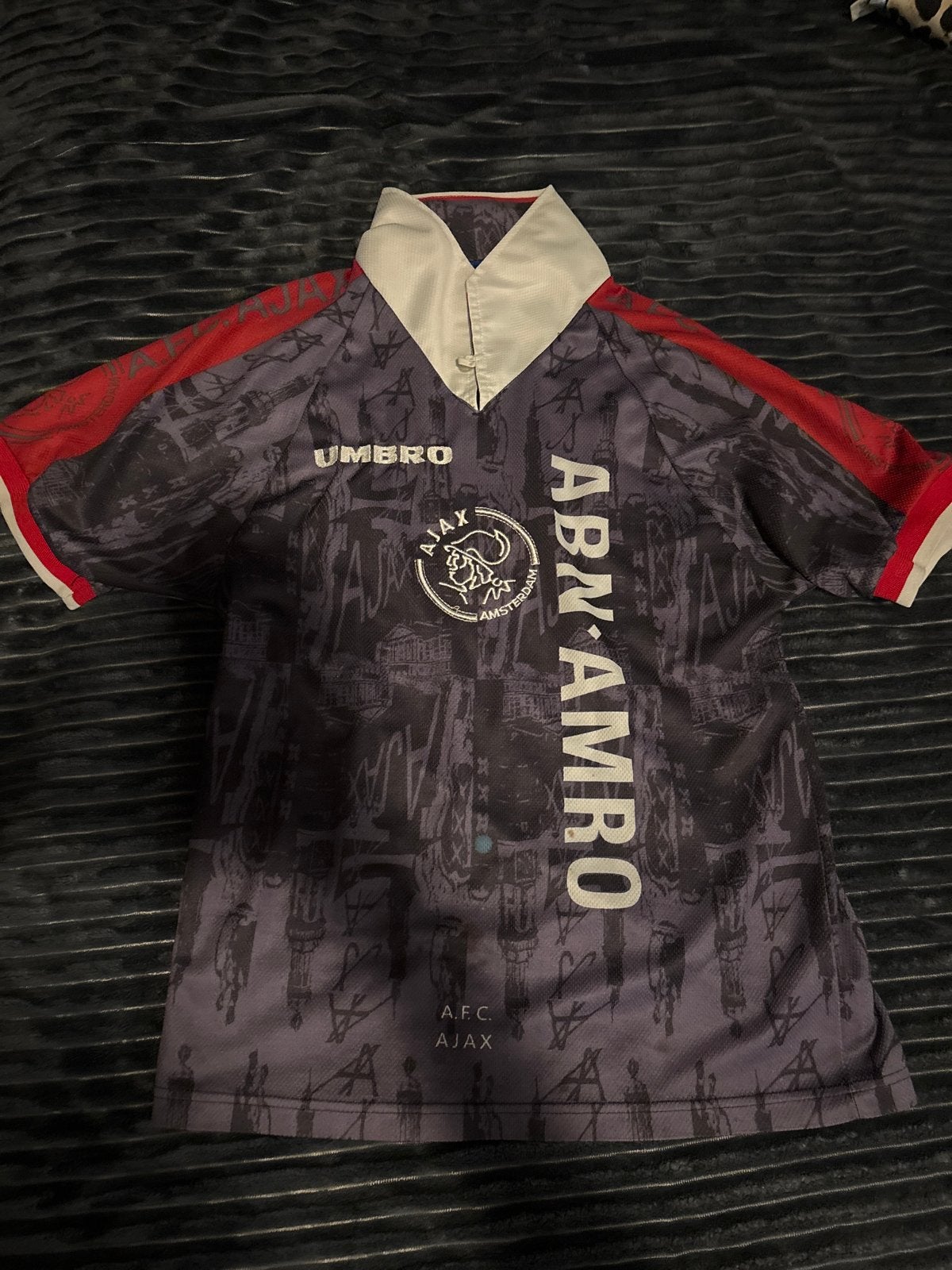 Vintage Ajax ABN AMRO shirt (jaren '90), Ophalen, Gedragen, Overige maten, Grijs