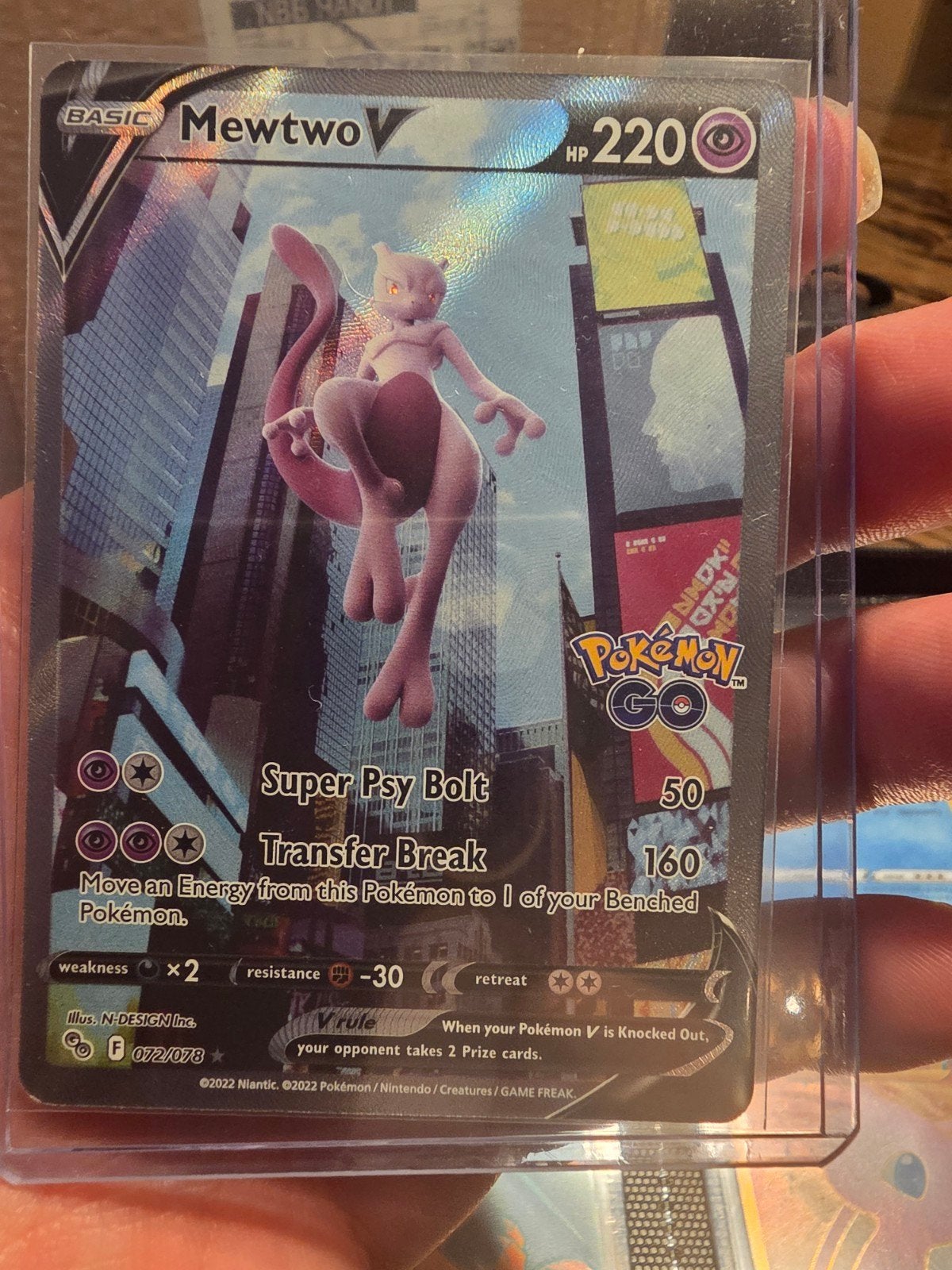 Mewtwo V 072/078 Pokemon Go TCG Kaart, Ophalen of Verzenden