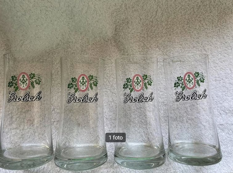 Set van 4 Grolsch bierglazen, Ophalen of Verzenden, Nieuw, Bierglas