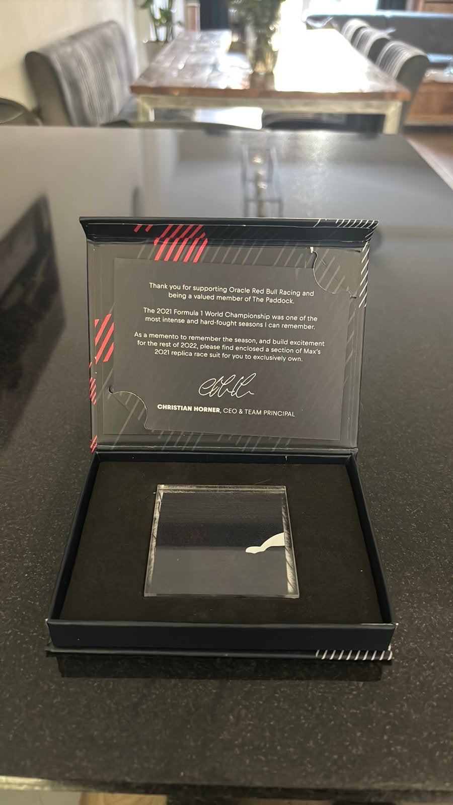 Red Bull racing Max Verstappen 2021 Race Suit- The Paddock, Ophalen of Verzenden, Nieuw, Formule 1