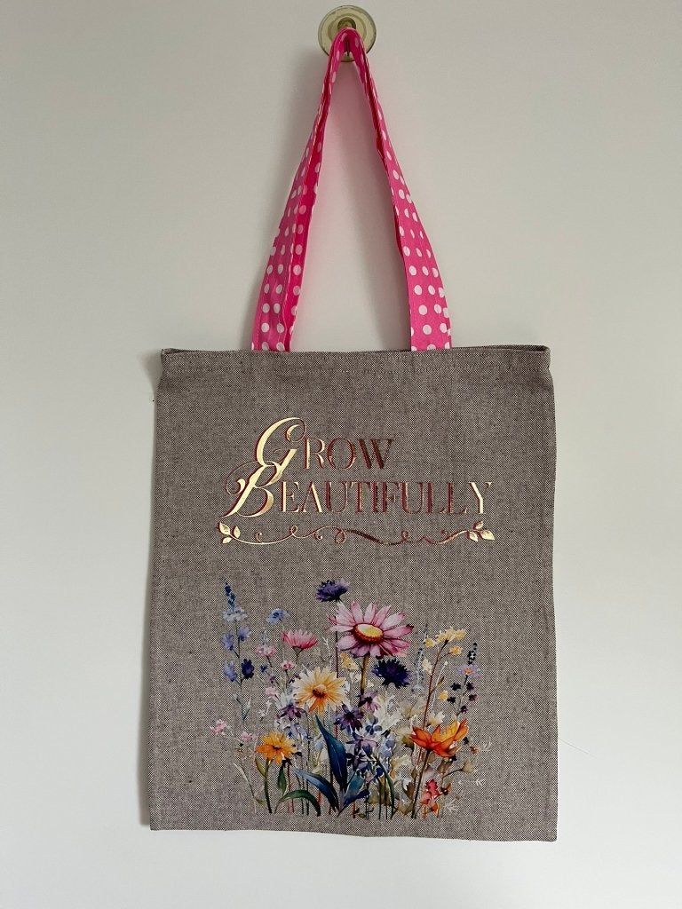Prachtige linnenlook shopper / handtas met bloemenprint, Ophalen of Verzenden, Nieuw, Roze, Overige merken