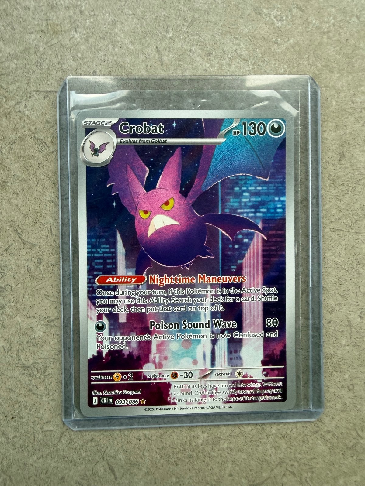 Crobat V 093/086 Full Art Brilliant Stars Pokémon Kaart, Ophalen of Verzenden, Nieuw, Losse kaart, Foil