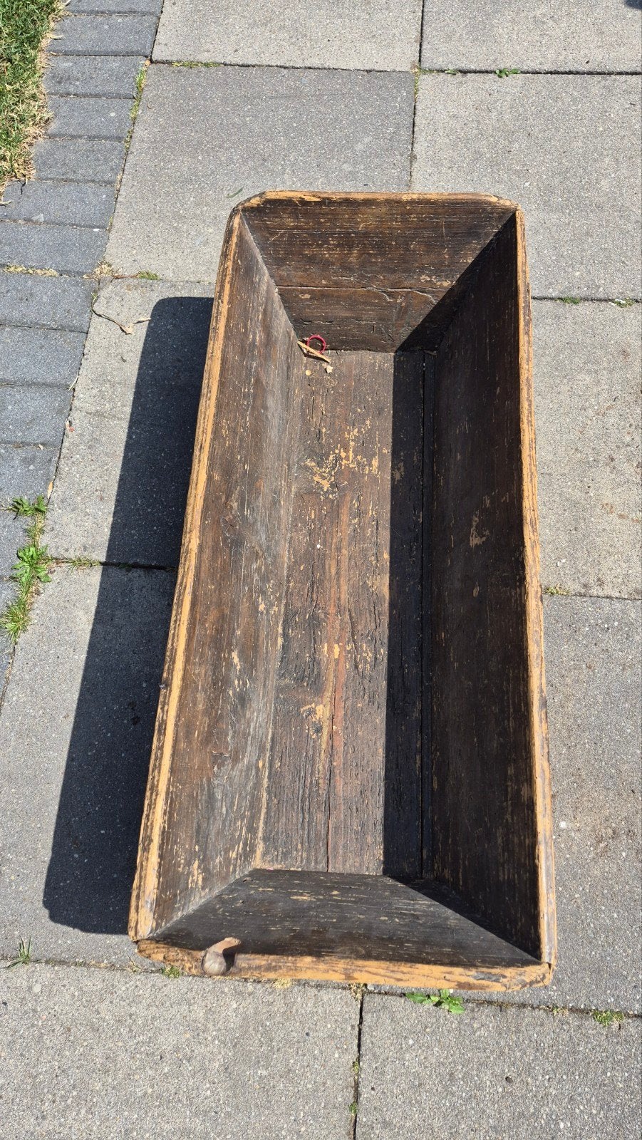 Vintage houten krantenbak, Gebruikt, Hout, Krantenbak, Vintage