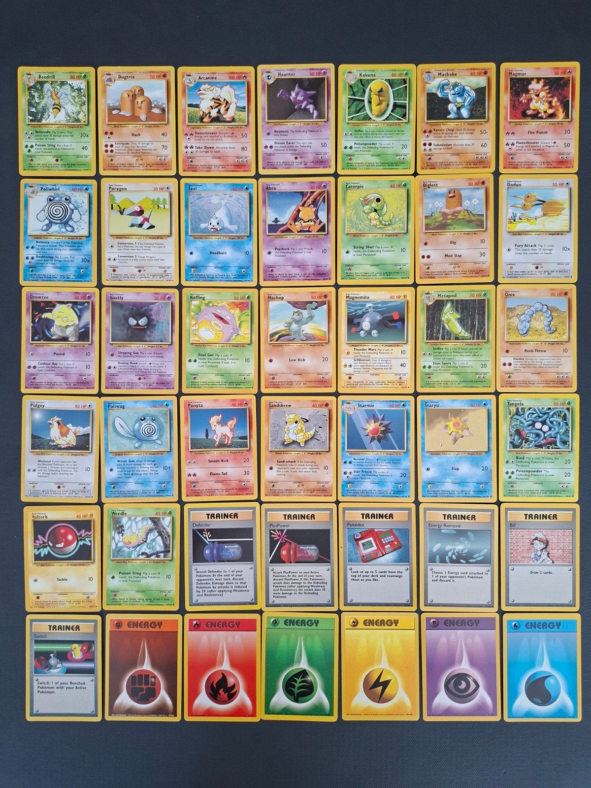 Engelse base set 42 verschillende, Ophalen of Verzenden, Gebruikt, Meerdere kaarten
