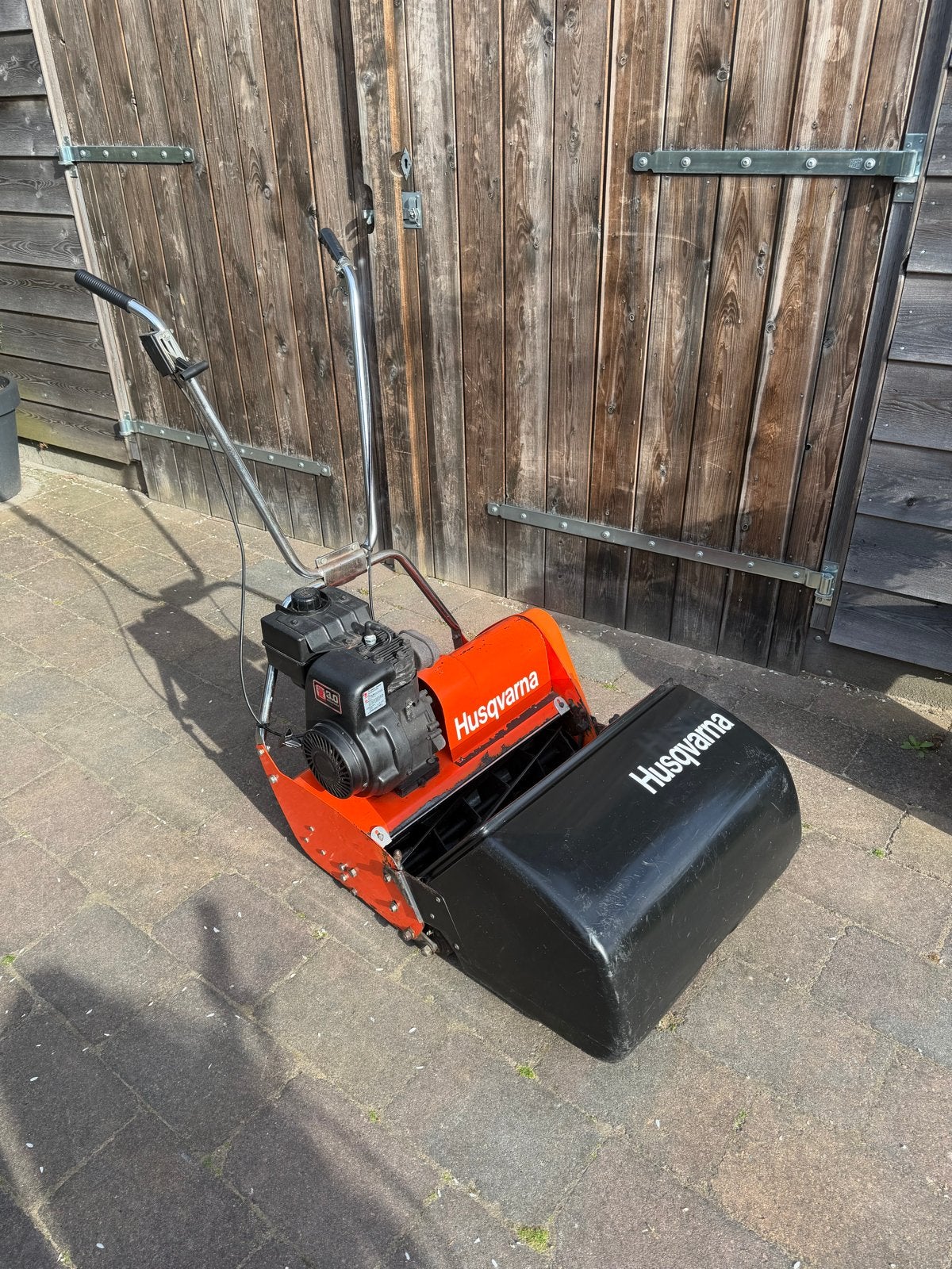 Husqvarna Brilliant 500 Benzine Kooimesmaaier, Tuin en Terras, Gebruikt, Ophalen of Verzenden, Opvangbak, Benzine-grasmaaier