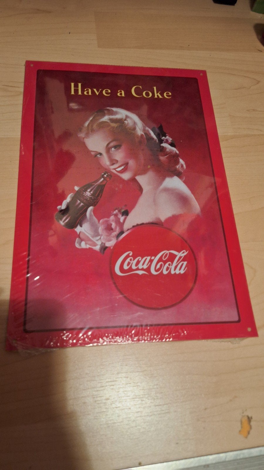 Coca-Cola 'Have a Coke' reclamebord van karton, Verzamelen, Ophalen, Nieuw, Reclamebord