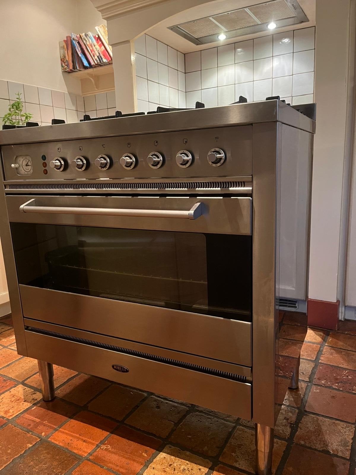 Boretti gasfornuis met elektrische oven, 90x60 cm, Ophalen, Gebruikt, 60 cm of meer, Gas