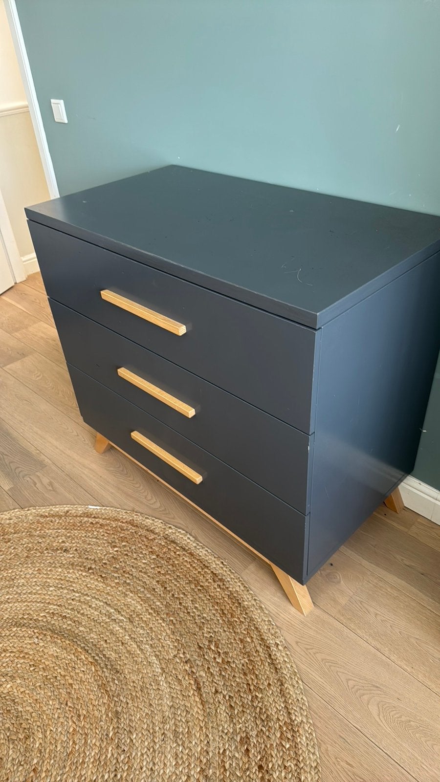 Bopita commode kyan deep grey / natural, Ophalen, 50 tot 70 cm, 100 cm of meer, 90 tot 105 cm