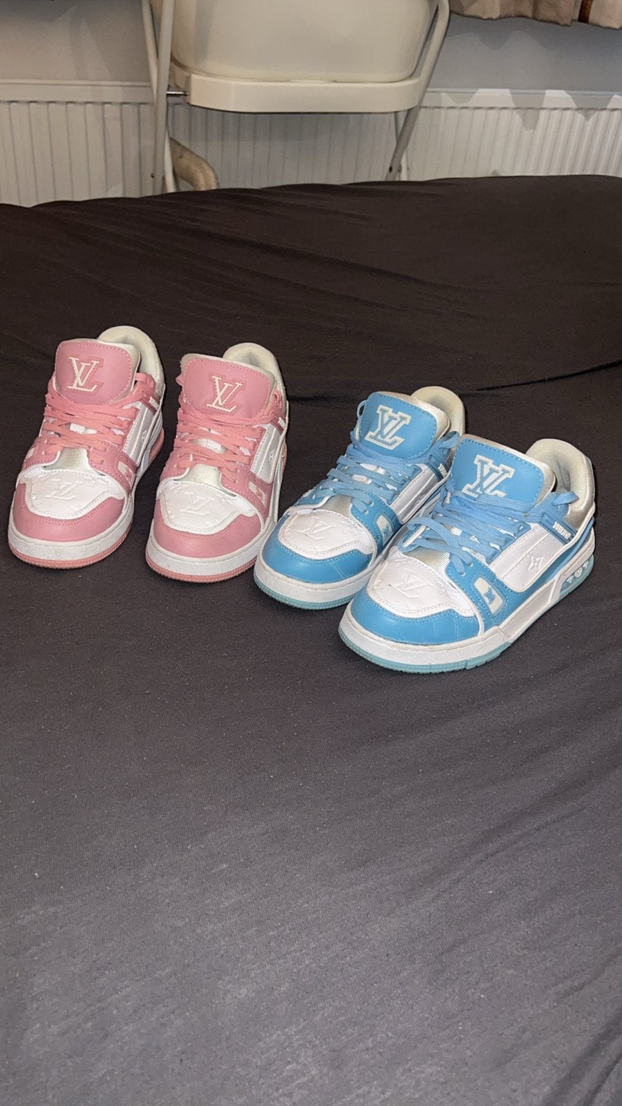 Louis Vuitton Sneakers - Roze en Blauw (2 paar), Ophalen of Verzenden, Zo goed als nieuw, Roze, Sneakers of Gympen
