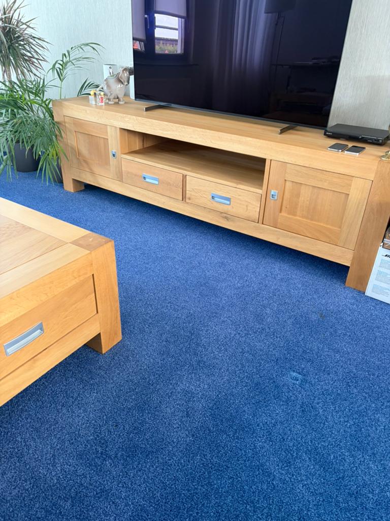 Complete set zitkamer meubels massief eiken lichte kleur, Huis en Inrichting, 150 tot 200 cm, Eikenhout, Zo goed als nieuw, Minder dan 100 cm